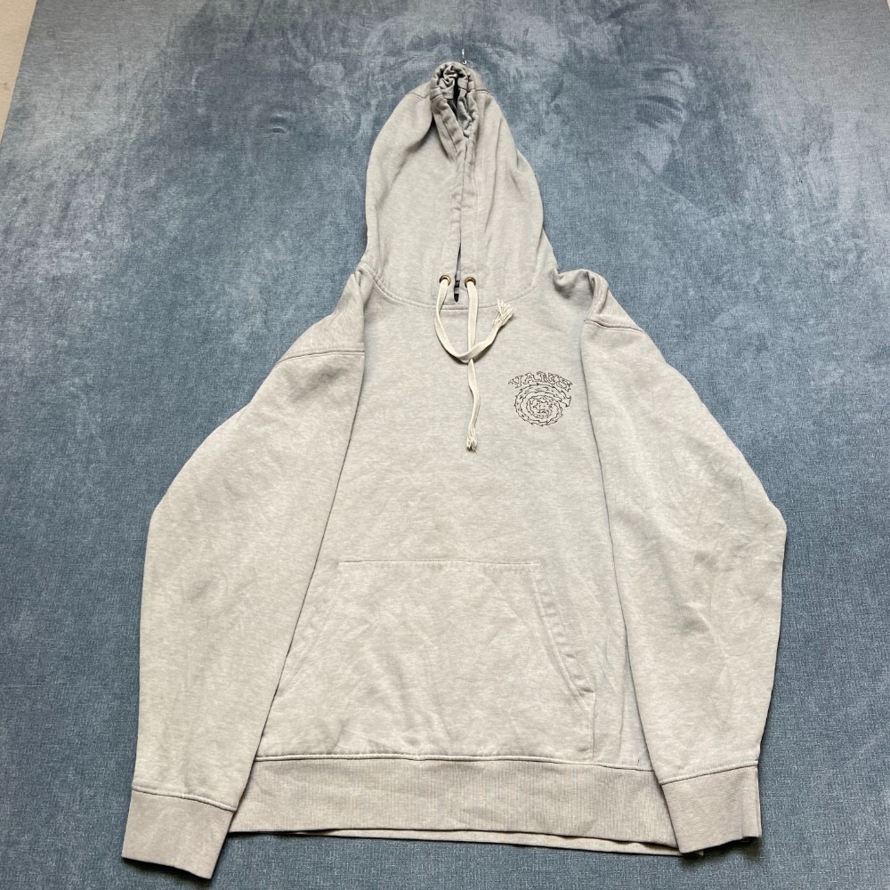 Vans Off the Wall Hoodie Men Medium Gray Fleece Lined Kangaroo Pocket Drawstring
